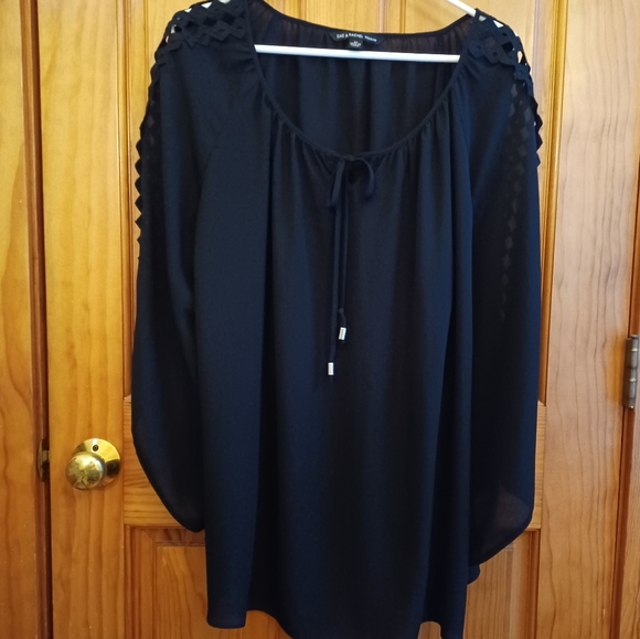 Zac & Rachel Tops - 🎯 SOLD! - Zac & Rachel  2X Black Boho Blouse Smoke Free Home